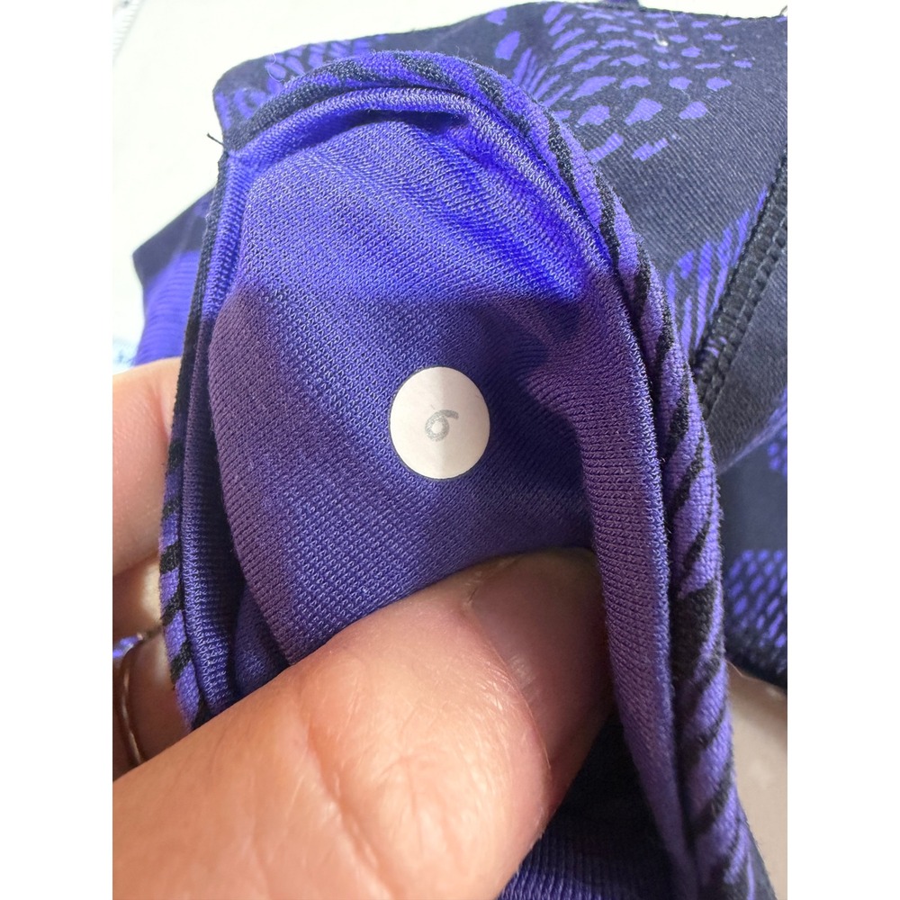 Lululemon Wunder Under Pant III Women 6 Purple Black Warp Pattern Yoga Geometric - Picture 5 of 7